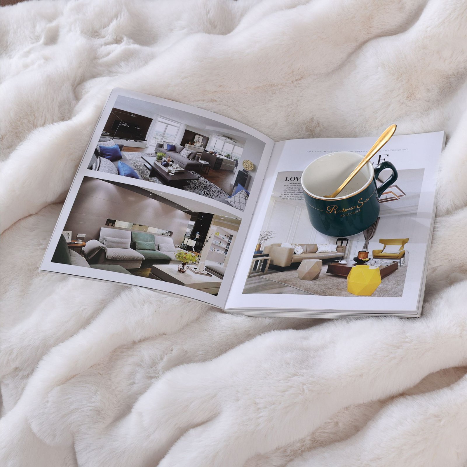 BlanketSolution Fluffy Fuzzy Cozy Faux Fur Throw Blanket for Living Room Cream Beige - Image 9