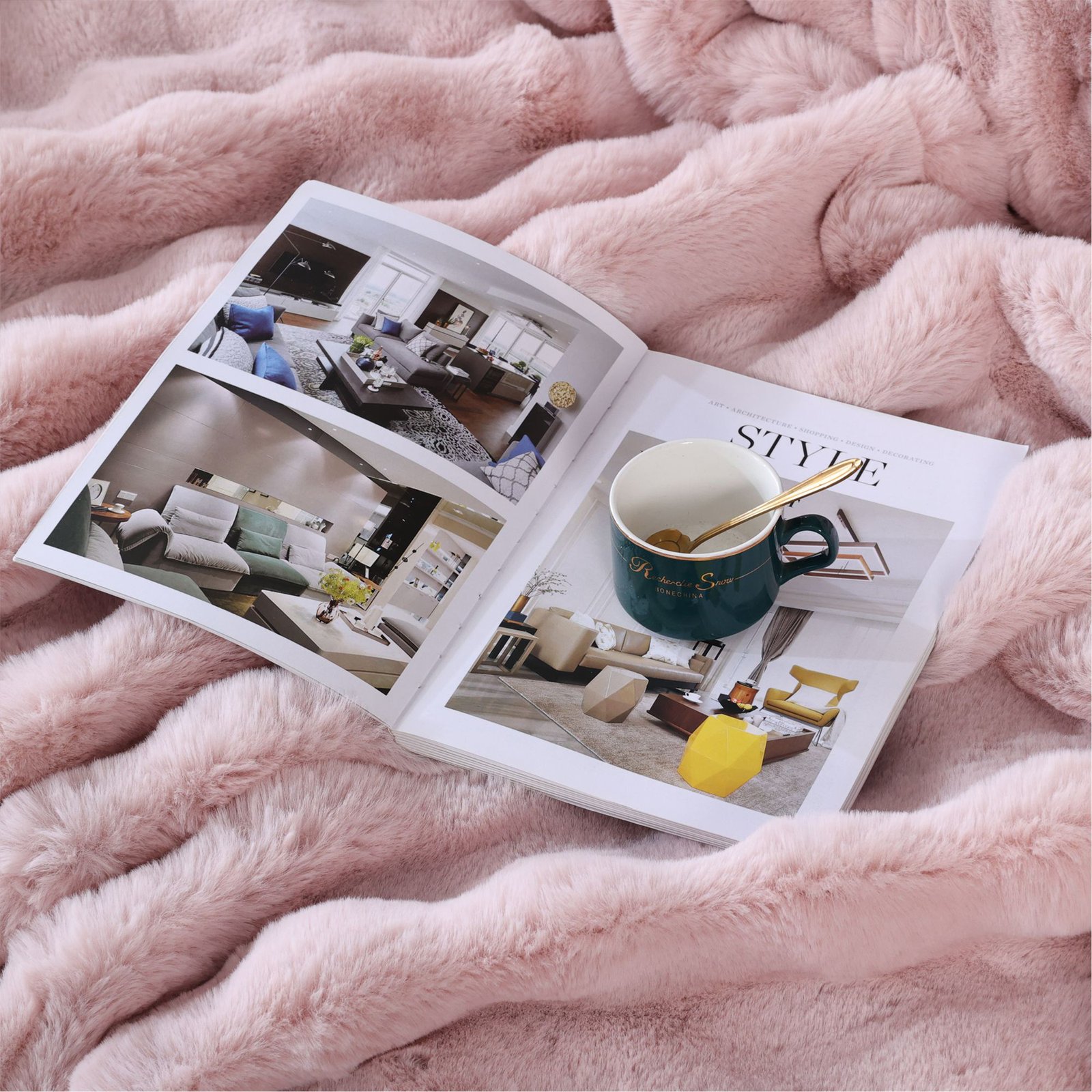 BlanketSolution Fluffy Pink Fuzzy Throw Blankets for Sofa Bedroom - Image 8